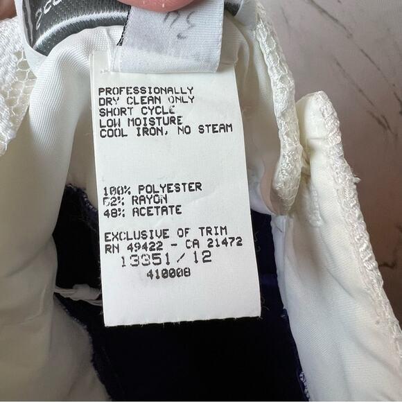 Scott McClintock Vintage Lace Beaded Dress Royal Blue White 4 Small - Picture 14 of 16
